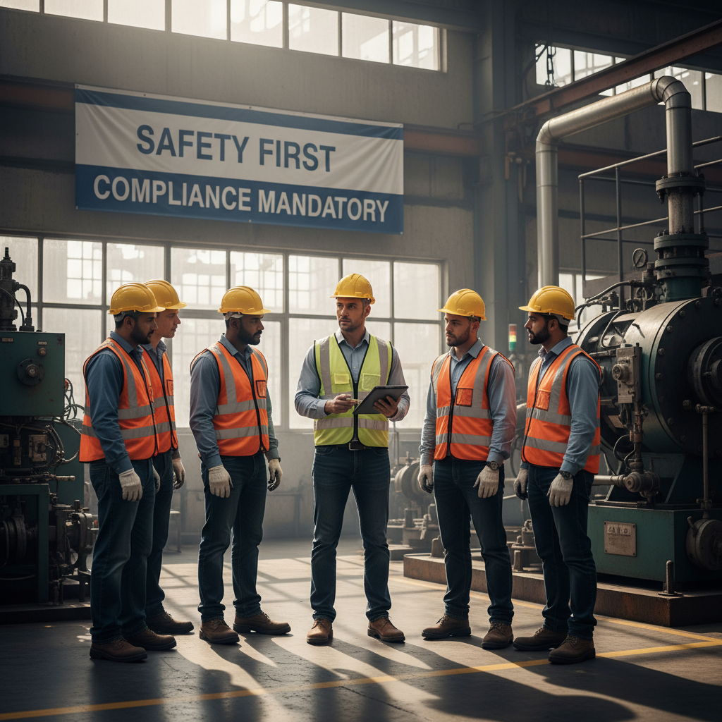 Safety Officer Inspection - Safety officer conducting a briefing with a checklist